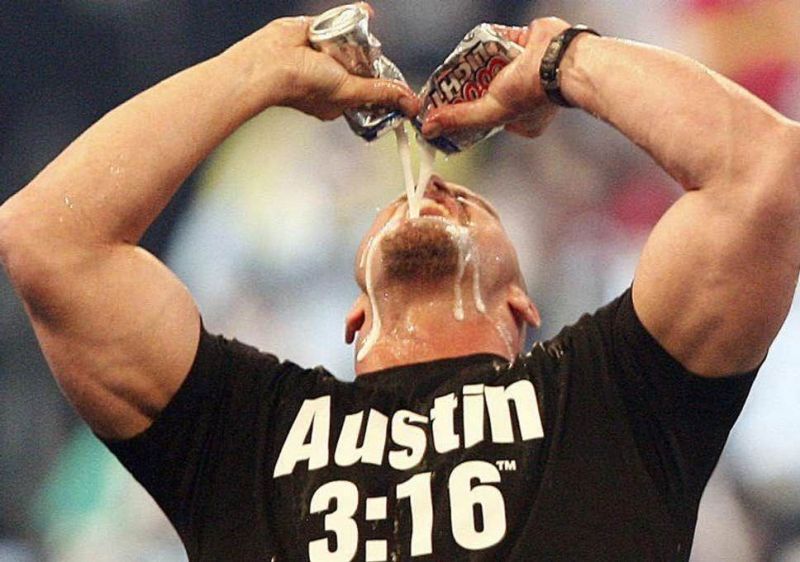 Stone Cold Steve Austin doing what he does best.