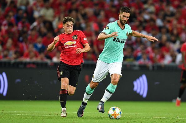 Daniel James (left) in a pre-season friendly.