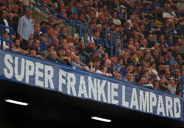 There were multiple banners of support for Lampard at Stamford Bridge