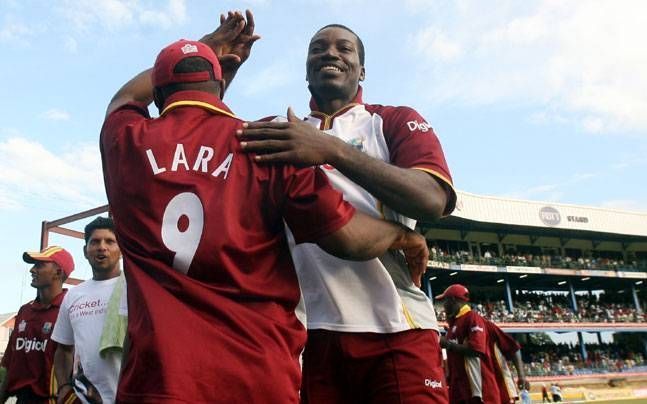 Chris Gayle and Brian Lara