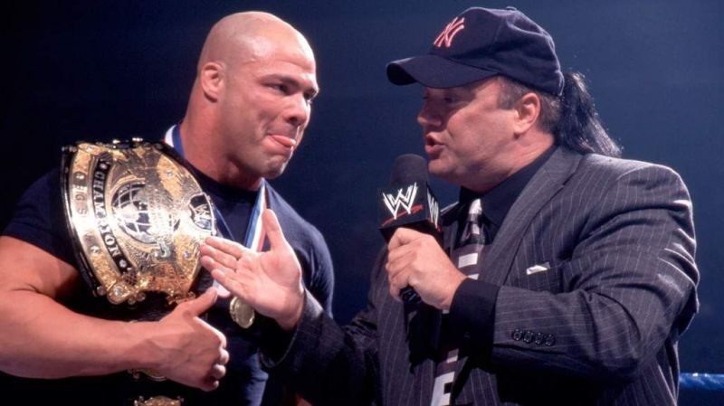 Kurt Angle: Aligned with Paul Heyman to win a third WWE Championship