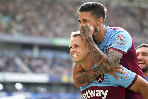 Chicharito and Manuel Lanzini