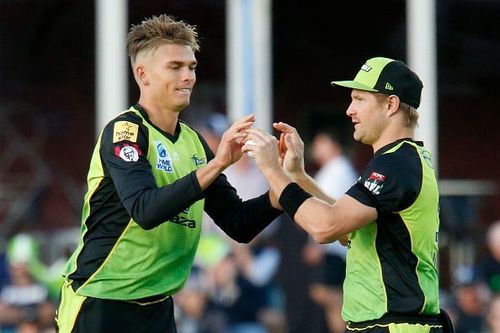 Chris Green celebrates a wicket