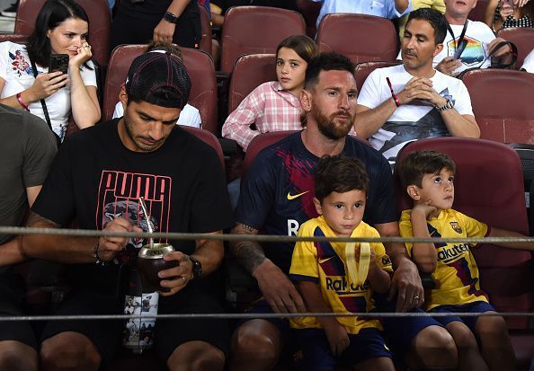 Messi watched the game from the stands