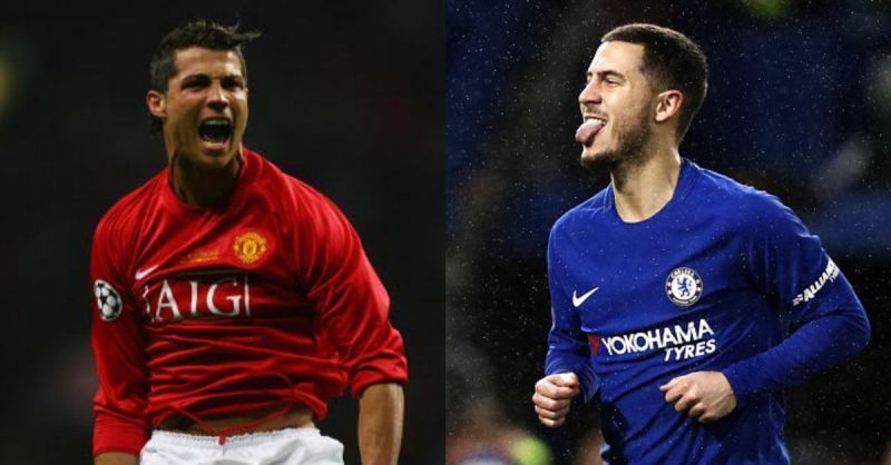 Cristiano Ronaldo at Manchester United and Eden Hazard at Chelsea