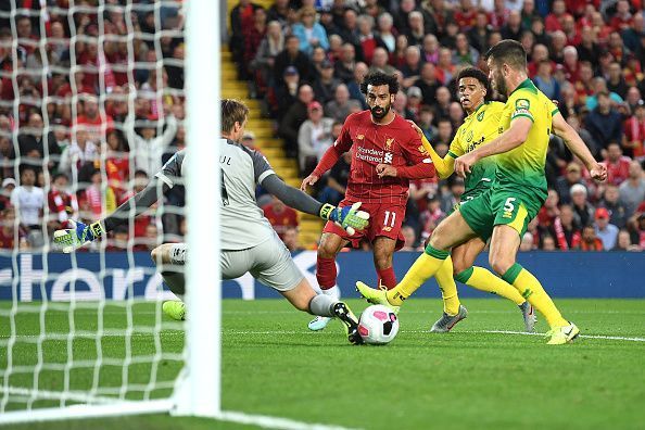 Salah got off the mark this season against Norwich