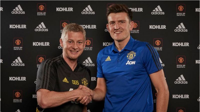 Harry Maguire unveiled as a new Manchester United player.