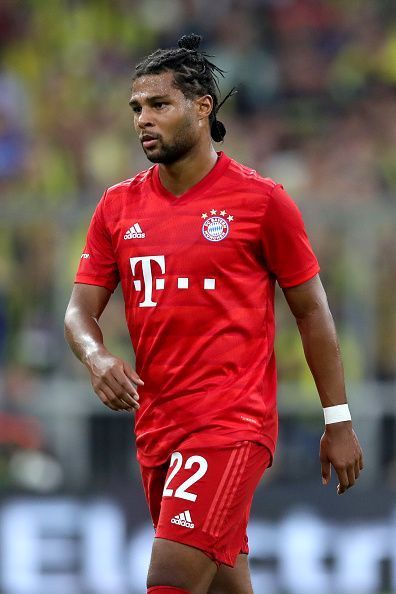 Serge Gnabry wearing the no.22 shirt for Bayern