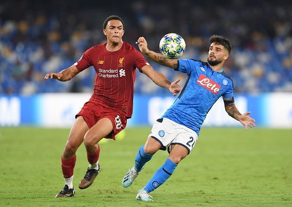Insigne failed to take advantage against Alexander-Arnold, who was there for the taking at times
