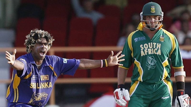 Lasith Malinga during the 2007 World Cup game against South Africa