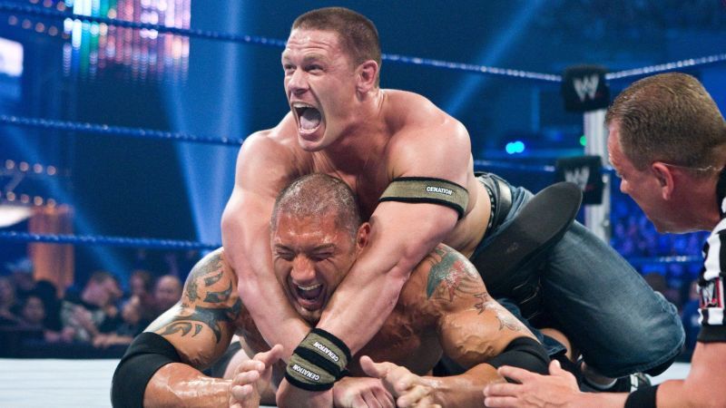 Before they collided as opponents, John Cena and Batista were in contention to be the new face of WWE.