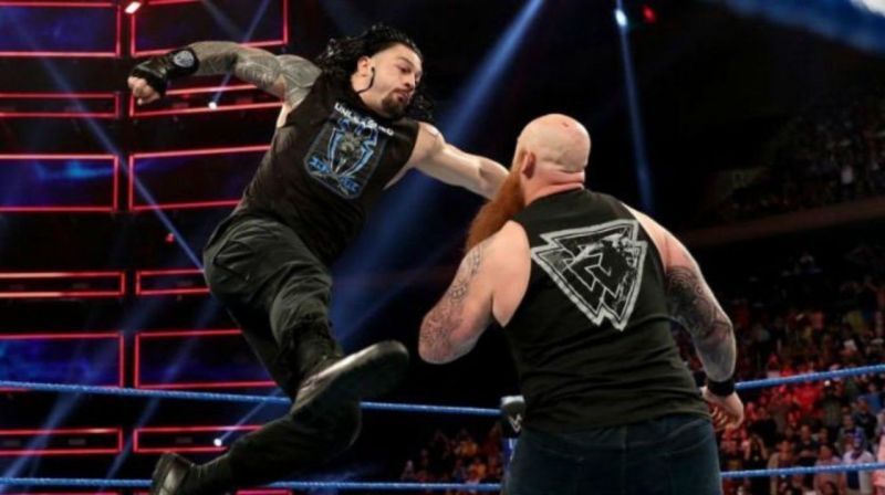 Erick Rowan managed to pin Roman Reigns