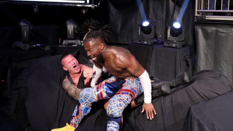Kofi Kingston delivered a Boom Drop on Randy Orton