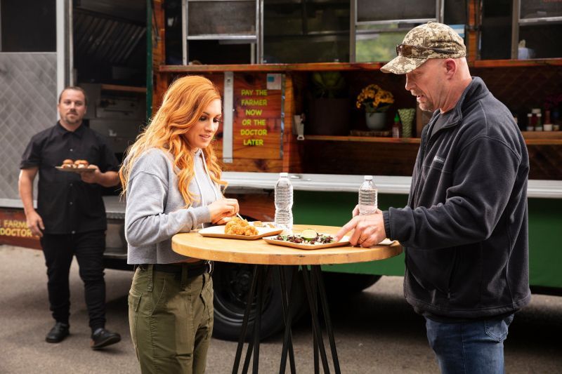 Becky Lynch and Steve Austin