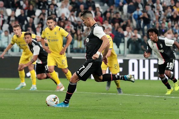 Ronaldo scored a penalty to put Juventus 2-1 up.