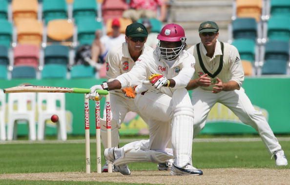 Chris Gayle in action v Australia