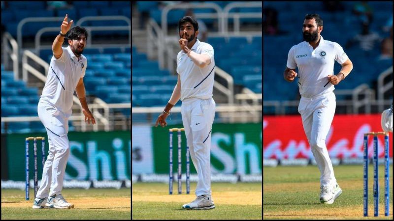 The pace trio of India: (from left) Ishant Sharma, Jasprit Bumrah, Mohammad Shami.