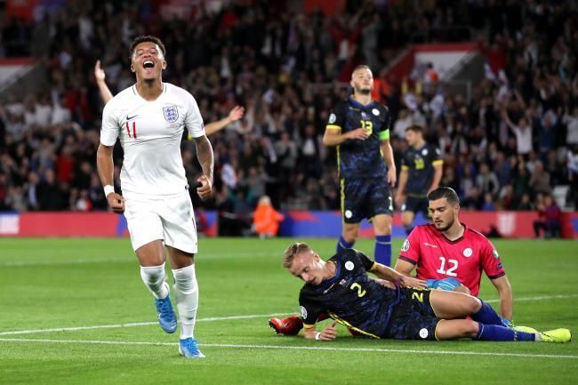 Sancho, the youngest of England&#039;s trident, netted a brace to score his first international goals at senior level