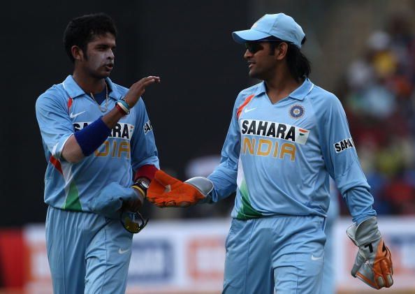 Sreesanth with MS Dhoni