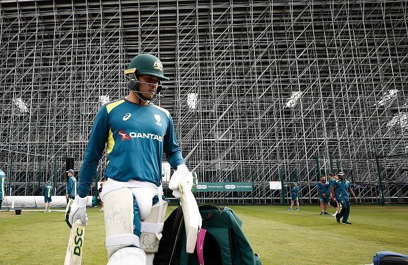 Khawaja at nets during Ashes.