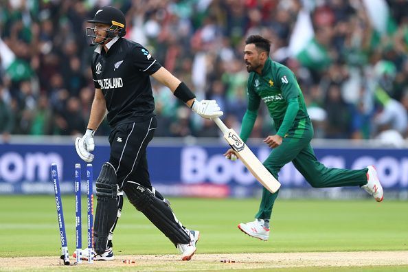 Amir celebrates a wicket versus New Zealand in the 2019 world cup
