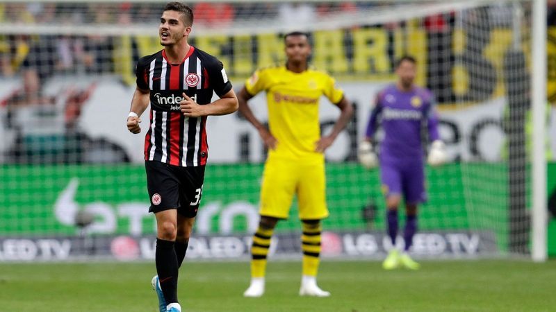 Silva celebrates his first league goal of the 2019/20 campaign as Frankfurt earned a 2-2 draw vs. BVB