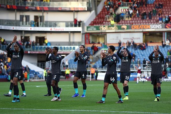 Liverpool players appreciated the away support at Turf Moor