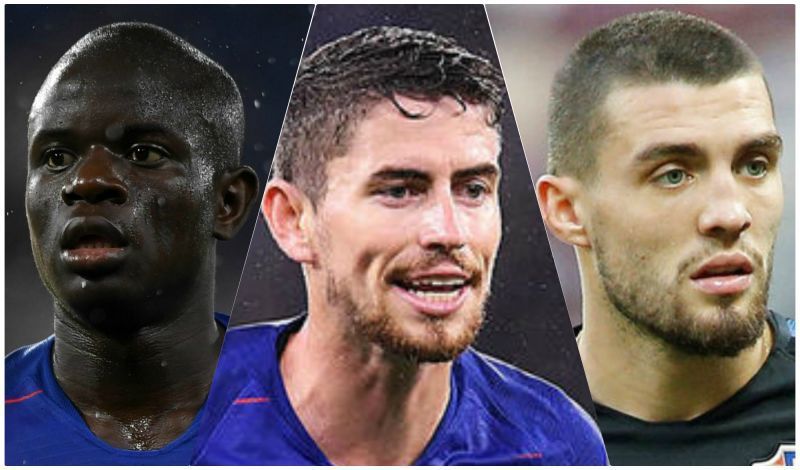 Chelsea&#039;s midfield - Kante, Jorginho and Kovacic.