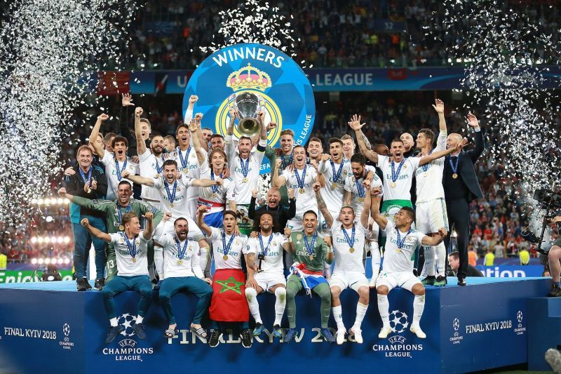 Real Madrid rejoice after winning their record 13th European Cup (7th Champions League title) in 2018