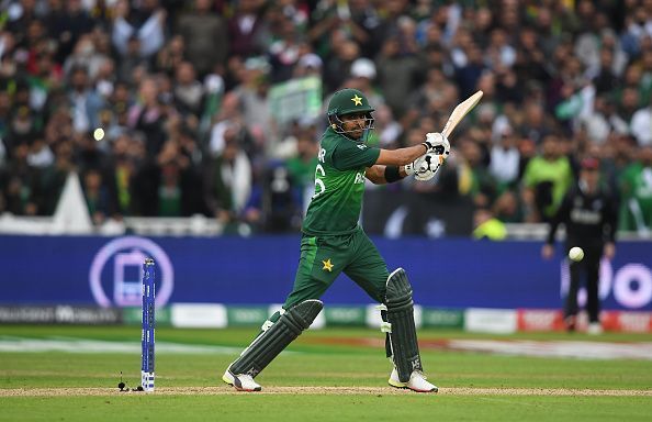 Babar Azam plays a cut shot