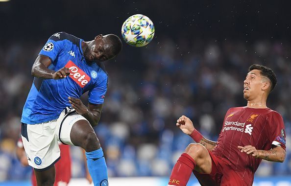 Napoli's defensive guardian, Kalidou Koulibaly (l)