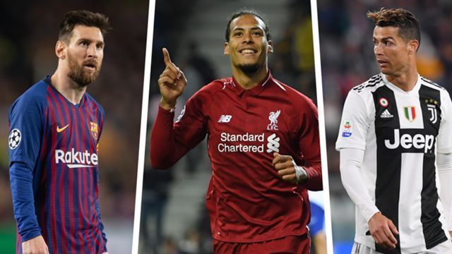 Lionel Messi, Virgil van Dijk and Cristiano Ronaldo