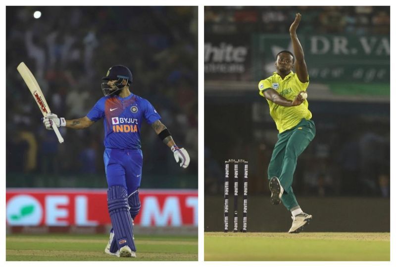 Will Virat Kohli (L) get the better of Kagiso Rabada (R)?