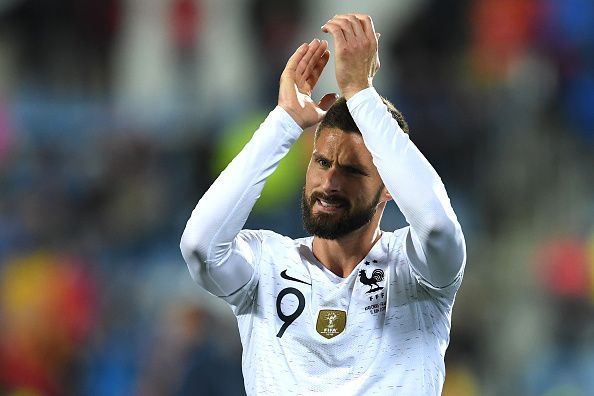 Olivier Giroud was on the France scoresheet for the game against Albania.