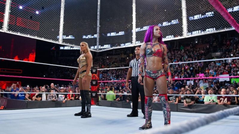 Charlotte Flair and Sasha Banks faced off in the first-ever women&#039;s Hell in a Cell. Charlotte Flair