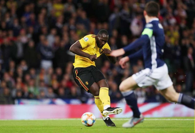 Romelu Lukaku broke the deadlock for Belgium with a calm finish.