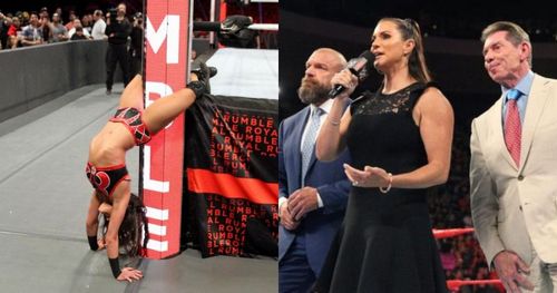 Kacy Catanzaro at the Royal Rumble and the McMahons.