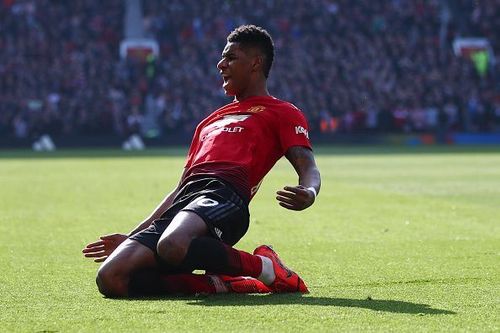 Rashford scored his third goal of the season against Leicester City