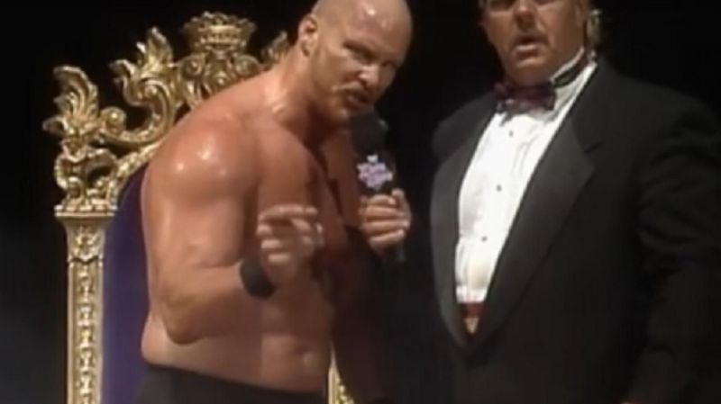 The Rattlesnake would deliver his infamous Austin 3:16 promo after being crowned King in 1996.