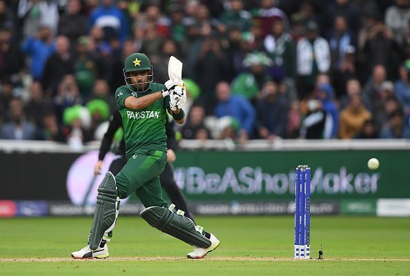 Babar Azam led the chase with a 100 against New Zealand in the 2019 World Cup