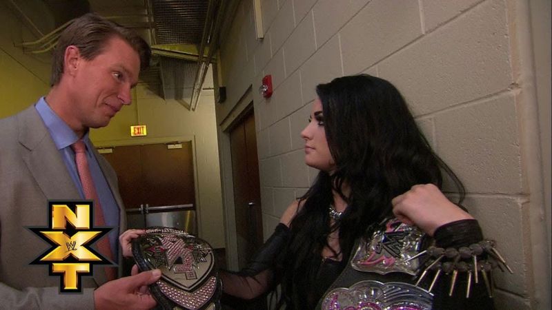 Paige relinquishing the NXT Women's Championship