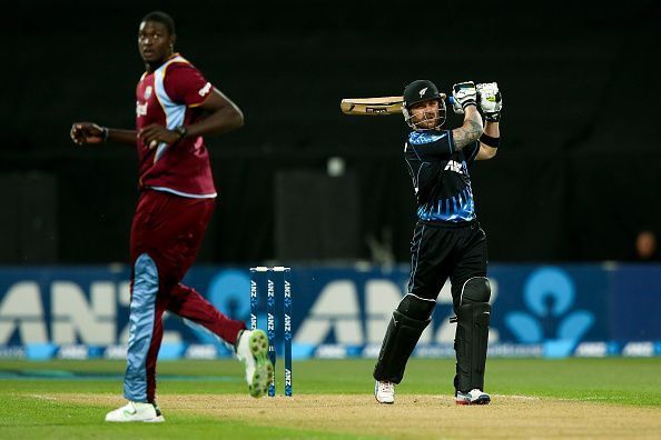 Brendon McCullum batting in a T20I match vs West Indies