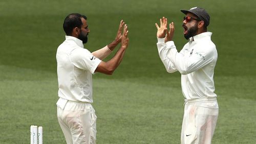 Mohammed Shami and India captain Virat Kohli