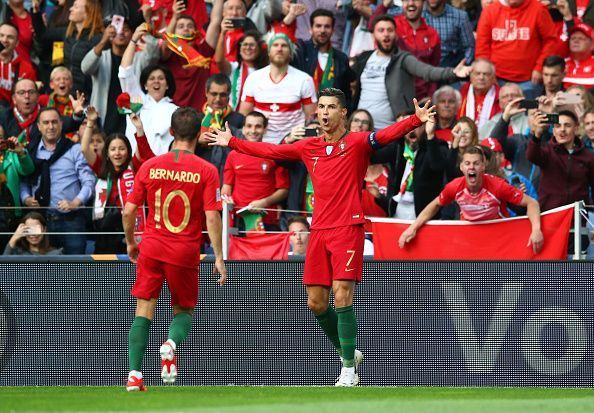 The Portuguese talisman turned up for his team against Switzerland