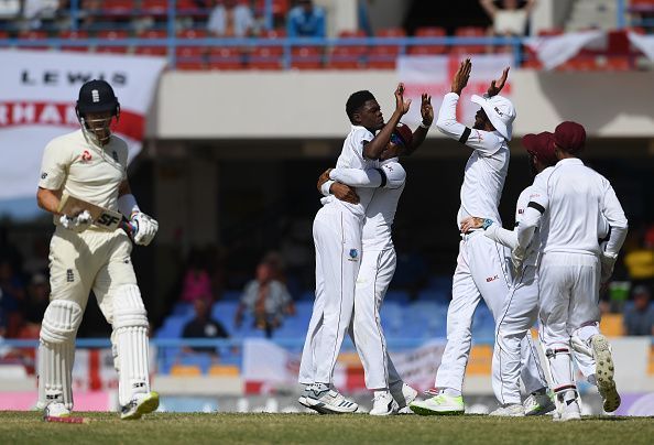 Alzarri Joseph celebrating a wicket