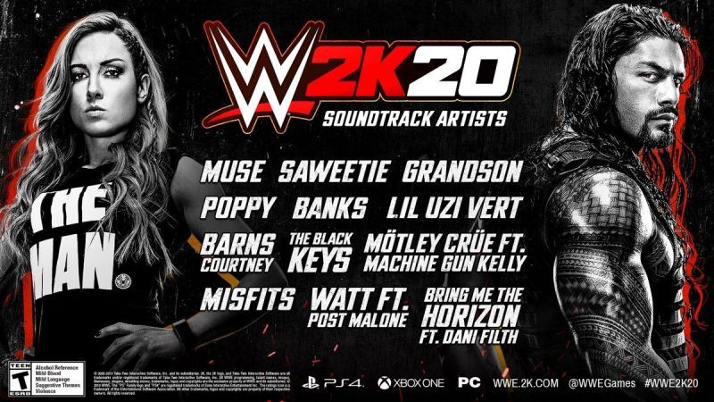 WWE 2K20 soundtrack artists
