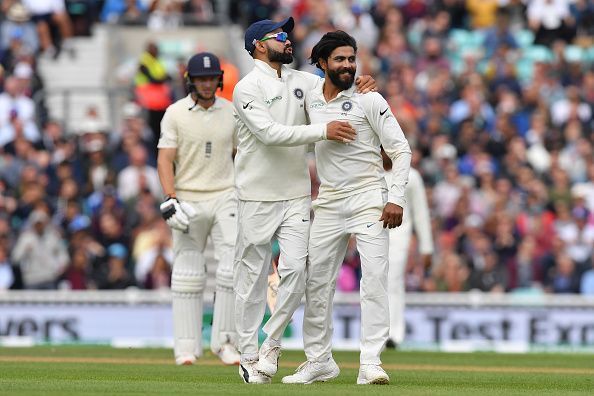 Virat Kohli (L) and Ravindra Jadeja