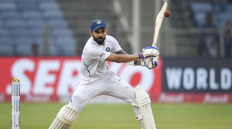 Kohli in action against South Africa at Pune.