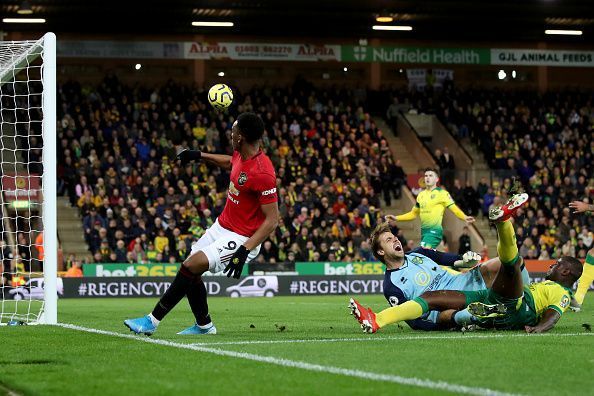 Anthony Martial scoring United&#039;s third goal