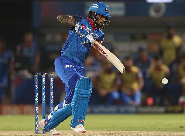 Shikhar Dhawan batting for Delhi Capitals